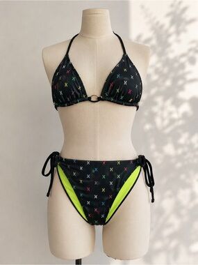Vintage Y2K neon green  Hurley bikini summer M/L
